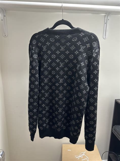 louis vuitton half and half monogram crewneck black sweater|Louis Vuitton sweater bag.